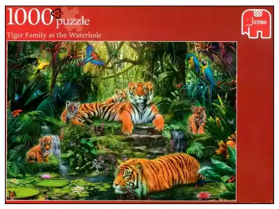 Fyndpris | Jumbo Tiger Family at the Waterhole (1000)