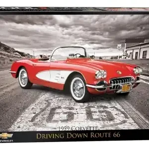 Sänkt pris | EuroGraphics Chevrolet - 1959 Corvette, Driving Down Route 66 (1000)