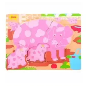 Bästsäljare | Bigjigs Träpussel - Chunky Mum & Baby, Grisar (6)