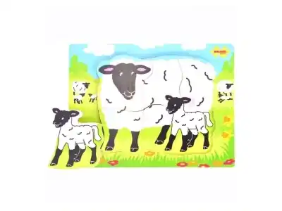 Väl omtyckt - Bigjigs Träpussel - Chunky Mum & Baby, Får (6)