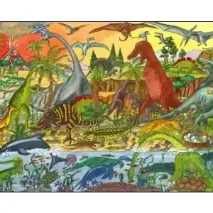 Bigjigs Golvpussel i Trä - Dinosaur (192) | Specialerbjudande