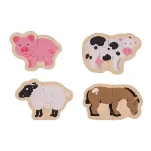 Bigjigs Two Piece Puzzles - Farm (4 x 2) | Efterfrågad