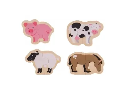 Bigjigs Two Piece Puzzles - Farm (4 x 2) | Efterfrågad