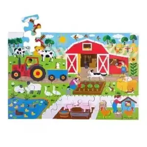 Bigjigs Golvpussel i Trä - Farmyard (48) | Mycket uppskattad