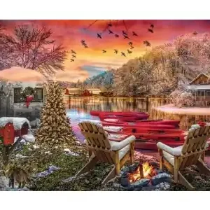 SunsOut Christmas Eve Camping (1000) | Precis lanserat