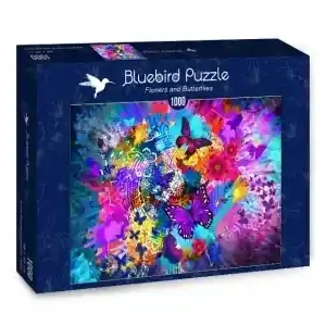 Bluebird Puzzle Flowers and Butterflies (1000) - Nytt lägre pris