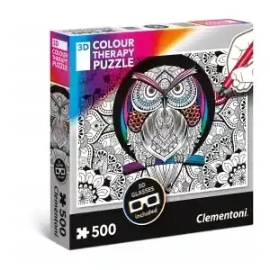 Clementoni 3D Colour Therapy Puzzle - Owl (500) - Favorit hos kunderna