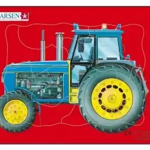 Larsen Rampussel - Blå Traktor Utan Skopa, Röd Bakgrund (10) | Köp nu