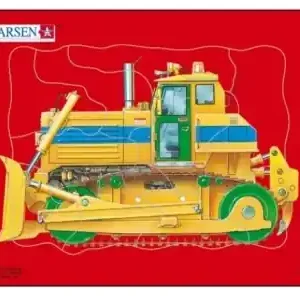 Toppkvalitet - Larsen Rampussel - Gul Bulldozer, Röd Bakgrund (10)