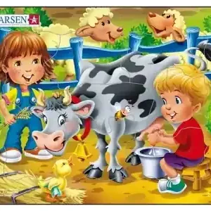 Larsen Rampussel - Flicka Klappar Ko som Mjölkas av en Pojke (9) - Säker betalning