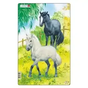Gratis retur - Larsen Rampussel - Två hästar, Vit och Svart (10)