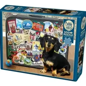 Cobble Hill Dachshund Round the World (500) | Nytt lägre pris