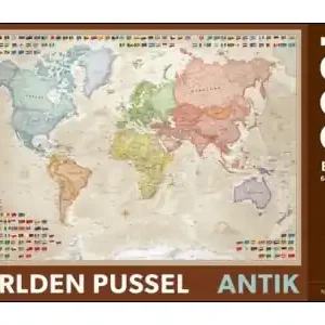 Specialerbjudande | Norstedts Världen Pussel Antik - Världskarta med svensk text och flaggor (1000)