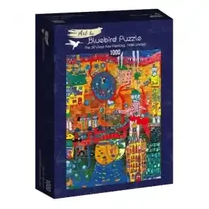 Bluebird Puzzle Hundertwasser - The 30 Days Fax Painting, 1996 (detail) (1000) - Nedsatt pris