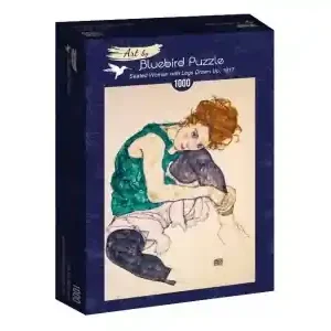 Bluebird Puzzle Egon Schiele - Seated Woman with Legs Drawn Up, 1917 (1000) - Sista chansen