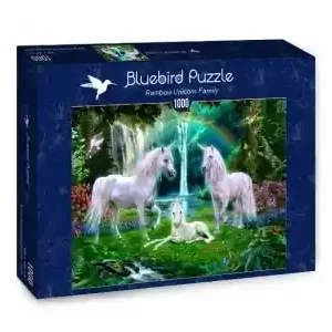 Bluebird Puzzle Jan Patrik Krasny - Rainbow Unicorn Family (1000) - Efterfrågad