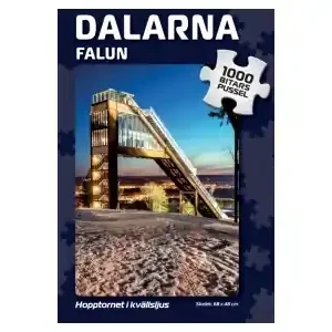 Begränsat antal - Svenskapussel Dalarna - Falun, Hopptornet i Kvällsljus (1000)