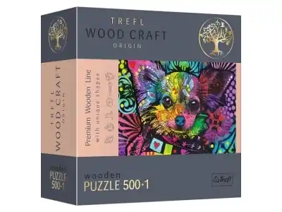 Passa på nu - Trefl Träpussel Wood Craft - Colorful Puppy (501)