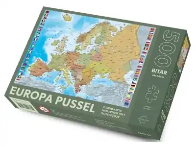 Bästa pris - Kartförlaget Europakarta med svensk text och flaggor (500)