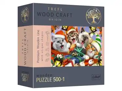 Trefl Träpussel Wood Craft - Festive Cats (501) | Kampanjen går snart ut