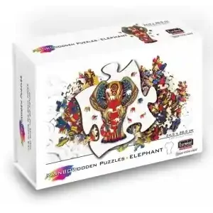 Eureka Rainbow Wooden Puzzles, Elephant (120) - Nytt lägre pris