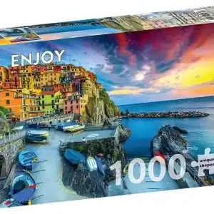 Beställ nu | Enjoy Manarola Harbor at Sunset, Cinque Terre, Italy (1000)