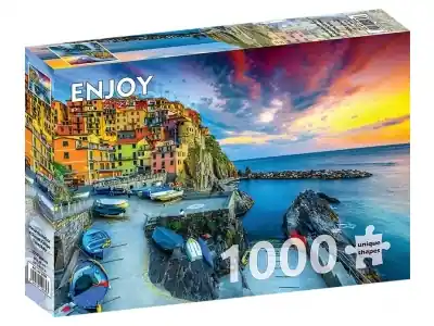 Beställ nu | Enjoy Manarola Harbor at Sunset, Cinque Terre, Italy (1000)