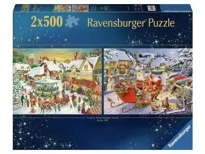 Säker betalning - Ravensburger The Christmas Market & Santa‘s Christmas Supper (2 x 500)