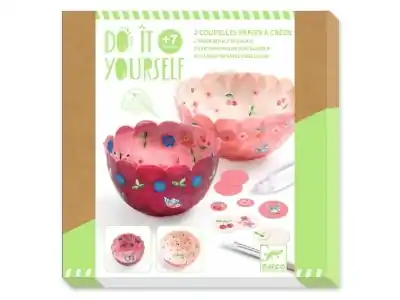 Djeco Do It Your Self - 2 Paper Bowls to Create, Flowers & Cherries - Begränsat antal
