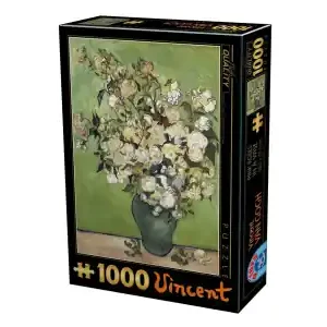 Kanonerbjudande | D-Toys Vincent Van Gogh - Pink Roses in a Vase (1000)