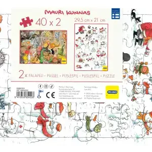 Peliko Rampussel - Mauri Kunnas, Tomteskoj med Snögubbar & Dinosaurier (2 x 40) - Mycket populär