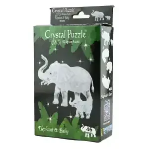 Lågt pris - Crystal Puzzle Elephant & Baby (46)