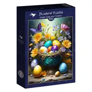 Bluebird Puzzle Easter Eggs and Flowers (500) | I lager
