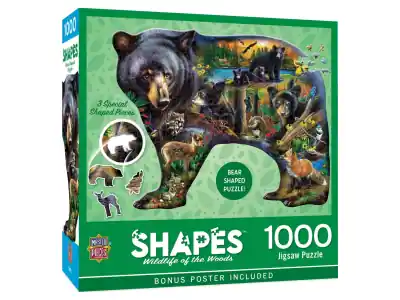 Bara denna vecka - MasterPieces Shapes - Wildlife of the Woods, Bear (1000)