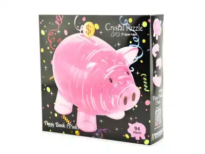 Crystal Puzzle Piggy Bank - Pink (94) - Enkel beställning