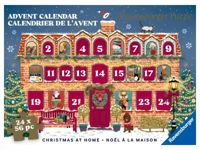 Erbjudande - Ravensburger Pusselkalender - Christmas at Home (24 x 56)