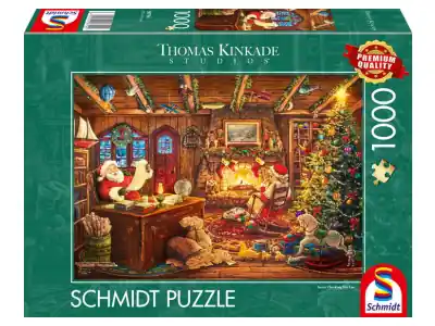 Schmidt Thomas Kinkade Studios - Santa Checking His List (1000) | Lägg i varukorg