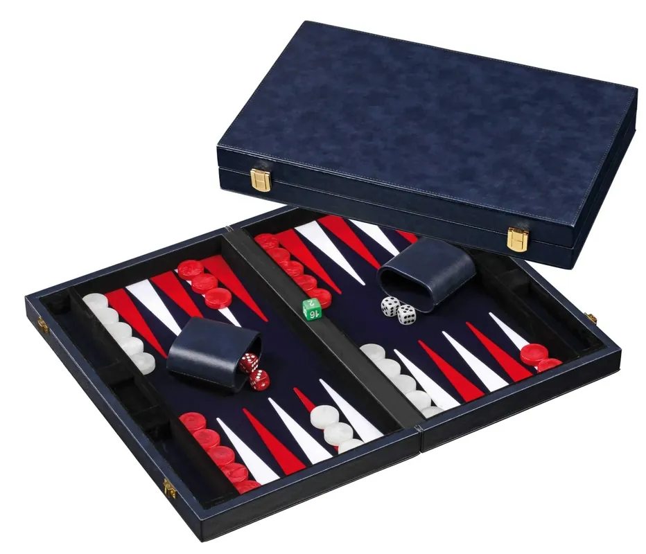 Backgammon Blue Medium Imitation Leather 1734 Philos - Populär