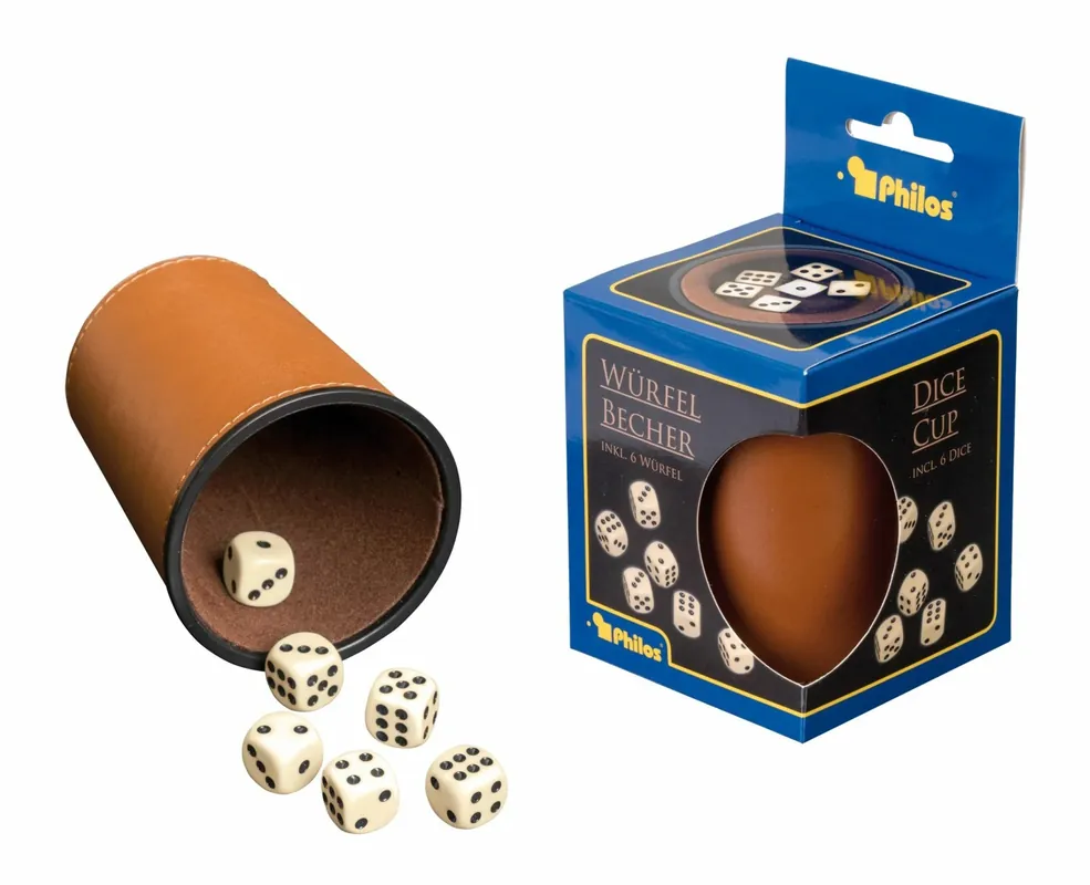Dice Cup Incl 6 Dice Philos - Passa på