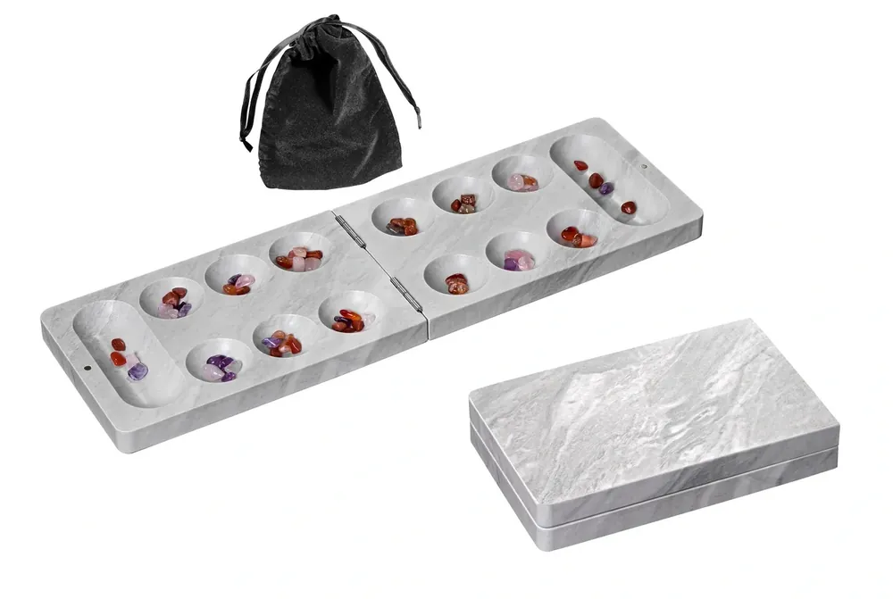 Rea - Kalaha Mancala Foldable Marble Design Travel Game 3141 Philos
