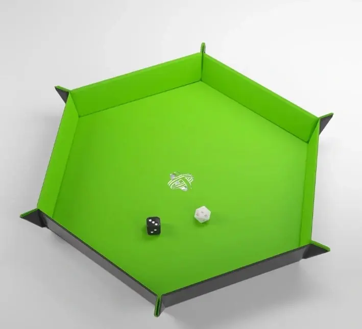 Gamegenic - Magnetic Dice Tray Hexagonal Black / Green - Endast denna vecka