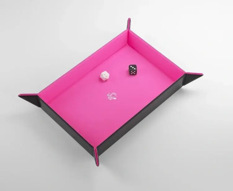 Klar att skickas | Gamegenic - Magnetic Dice Tray Rectangular Black / Pink