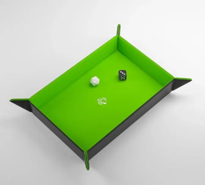 Gamegenic - Magnetic Dice Tray Rectangular Black / Green - Fynd