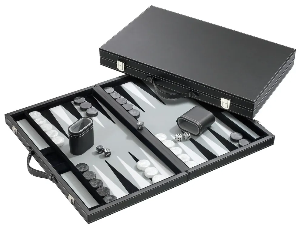 Backgammon Medium Grey imitation leather (1731) - Extra bra pris