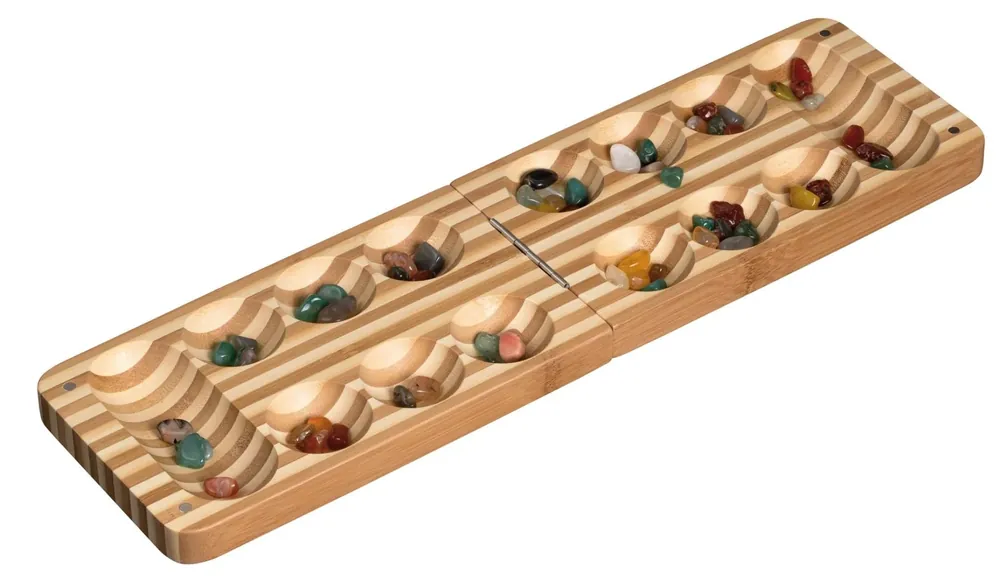 Kanonpris | Kalaha / Mancala, foldable, bamboo (3253)