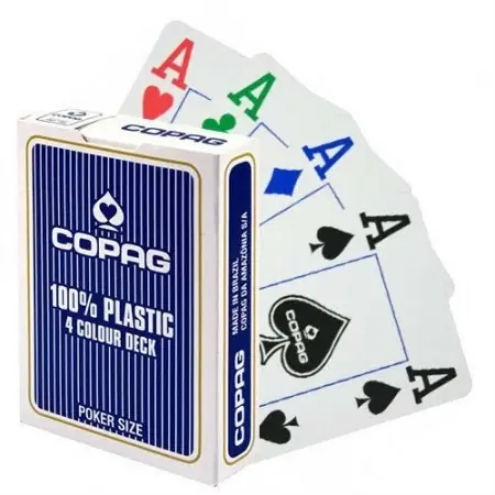 Copag 4 Colour Poker Cards 100 Plastic Bla - Fyndpris
