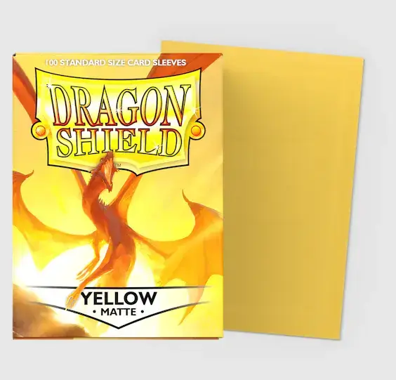 Yellow Matte Sleeves Standard Size 100 Dragon Shield - Fabrikspris