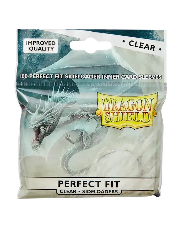 Premium - Dragon Shield Standard Perfect Fit Sideloading Sleeves Clear 100 Sleevees Dragon Shield