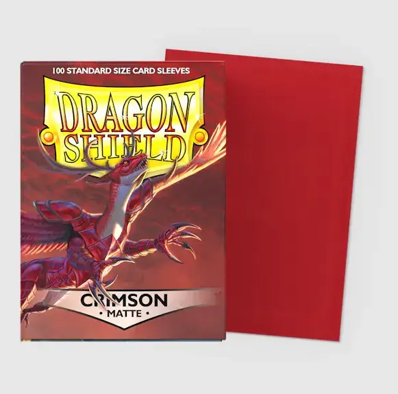 Crimson Matte Sleeves Standard Size 100 Dragon Shield | Precis tillagt