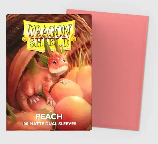 Specialerbjudande - Peach Matte Dual Sleeves Standard Size 100 Sleeves Dragon Shield